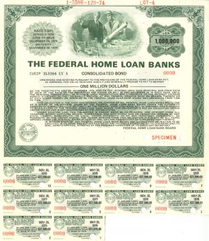 Federal Home Loan Banks - $1,000,000 Consolidated Specimen Bond - Made by the American Bank Note Company